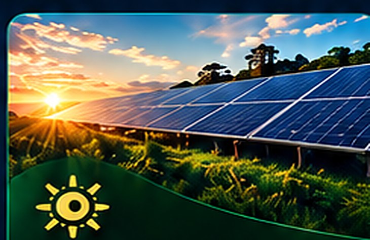 Paneles solares iluminados por el sol