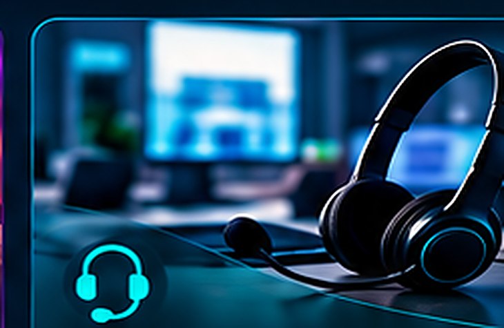 Auriculares profesionales en una estación de atención al cliente